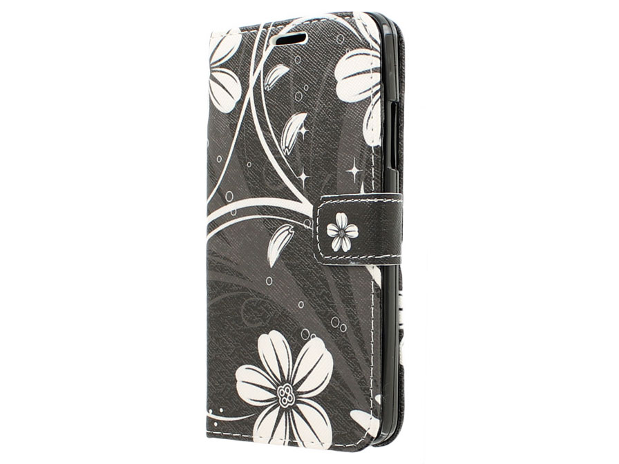 White Flowers Book Case Hoesje voor Microsoft Lumia 640
