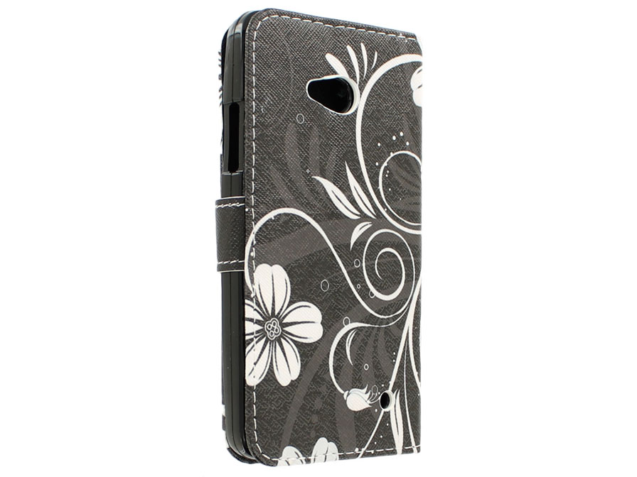 White Flowers Book Case Hoesje voor Microsoft Lumia 640