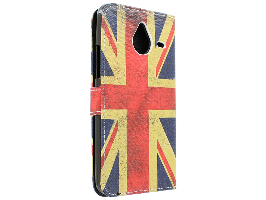 Vintage GB Flag Book Case Hoesje voor Microsoft Lumia 640 XL