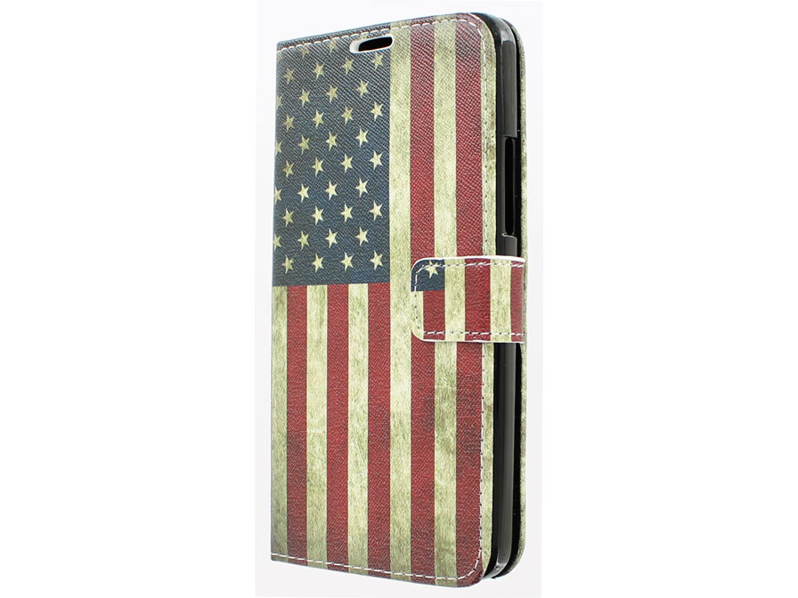 Vintage USA Flag Book Case Hoesje voor Microsoft Lumia 640 XL