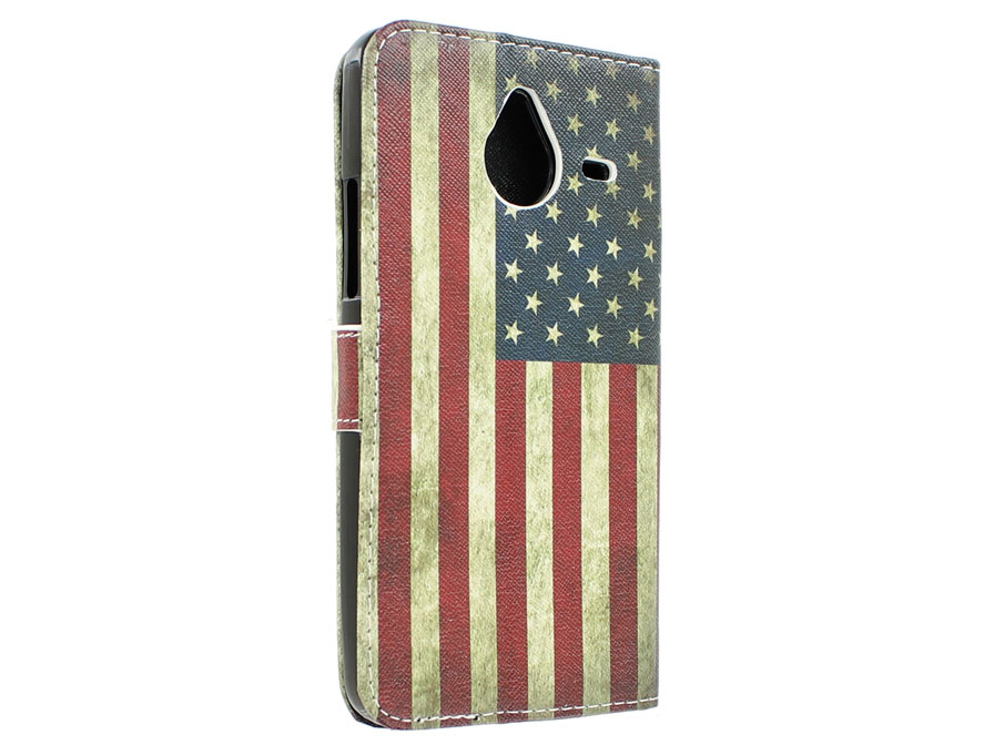 Vintage USA Flag Book Case Hoesje voor Microsoft Lumia 640 XL