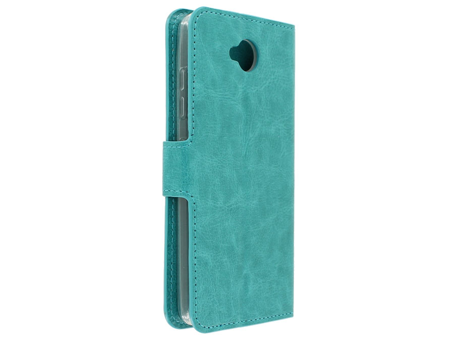 Wallet Bookcase Turquoise - Microsoft Lumia 650 hoesje