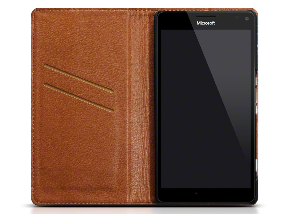 Leren Slimfit Bookcase - Microsoft Lumia 950 XL hoesje