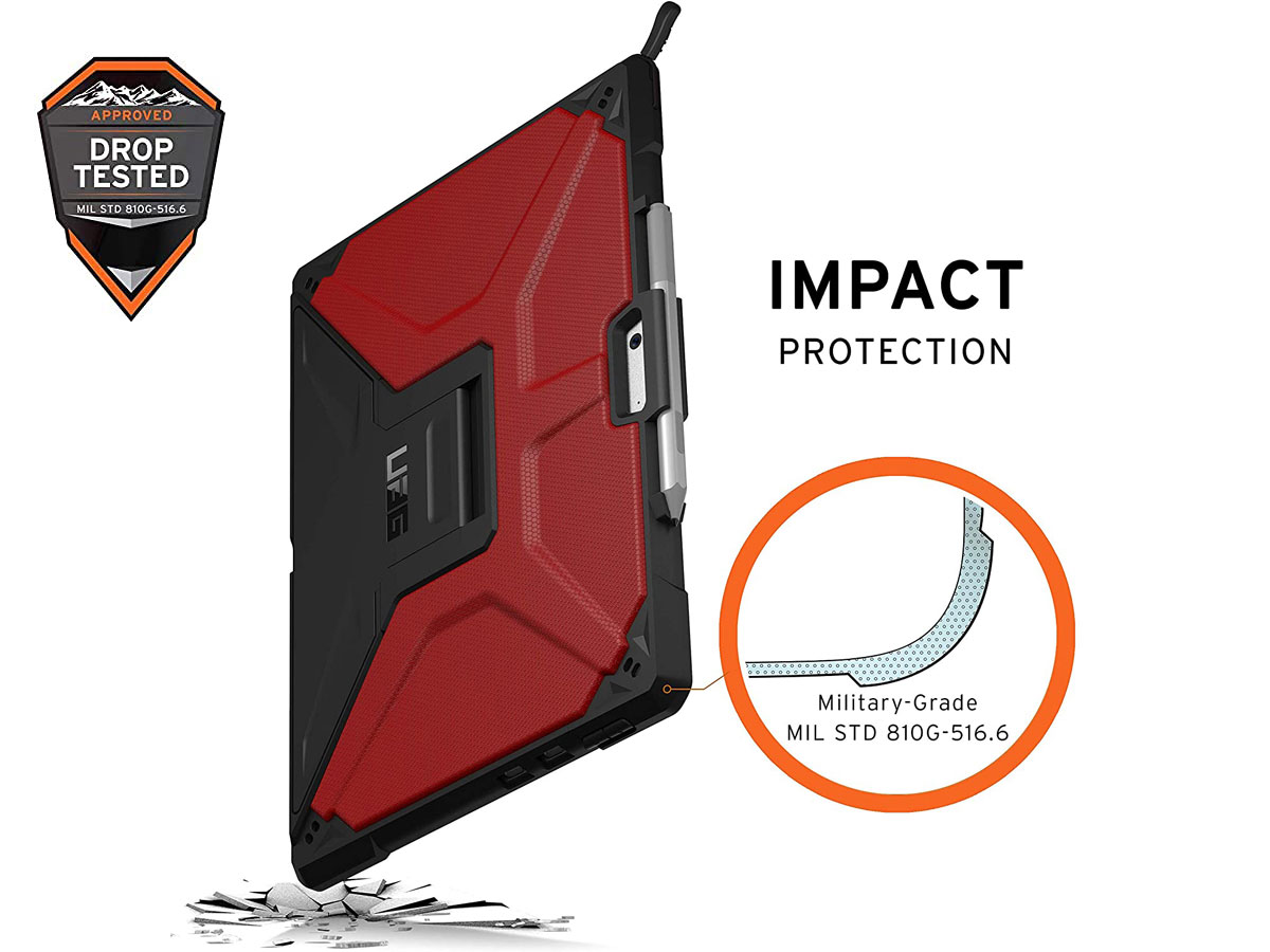 Urban Armor Gear Metropolis Folio Rood - Surface Pro X hoesje