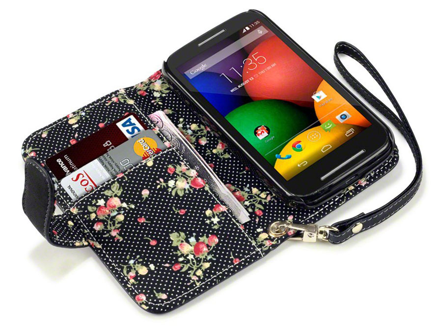 CaseBoutique Flower Wallet Case - Hoesje voor Motorola Moto E