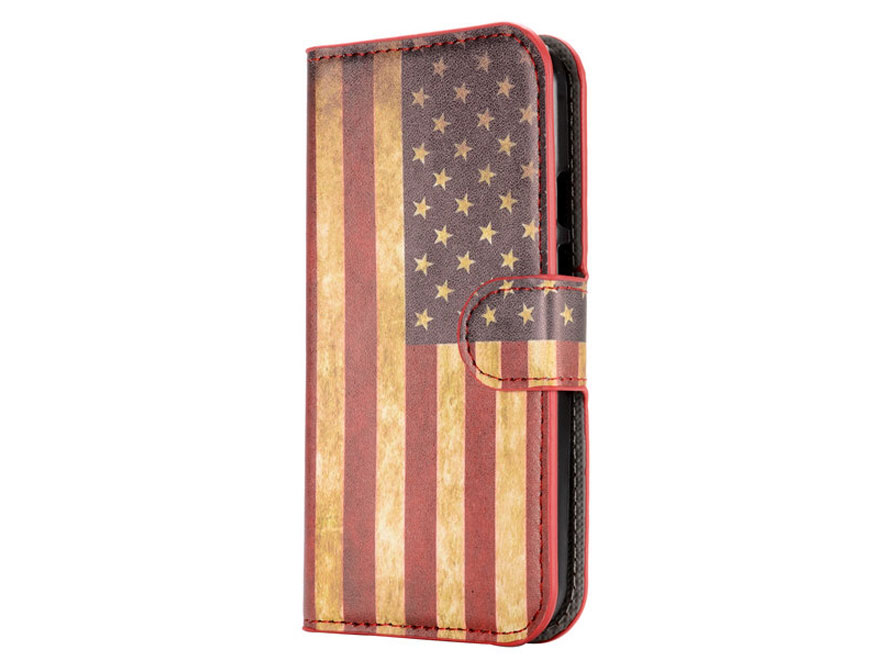 Vintage USA Flag Book Case Hoesje voor Motorola New Moto G (2014)