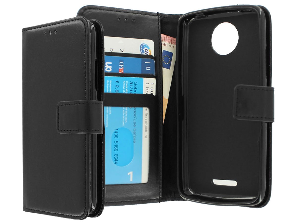 Wallet Bookcase Zwart - Motorola Moto C Plus hoesje