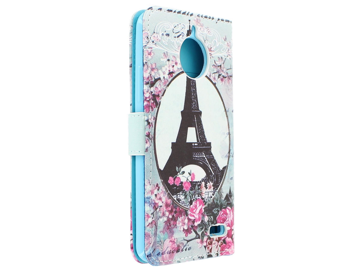 Retro Paris Bookcase - Motorola Moto E4 hoesje