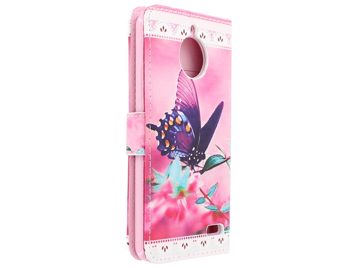 Butterfly Bookcase - Motorola Moto E4 hoesje