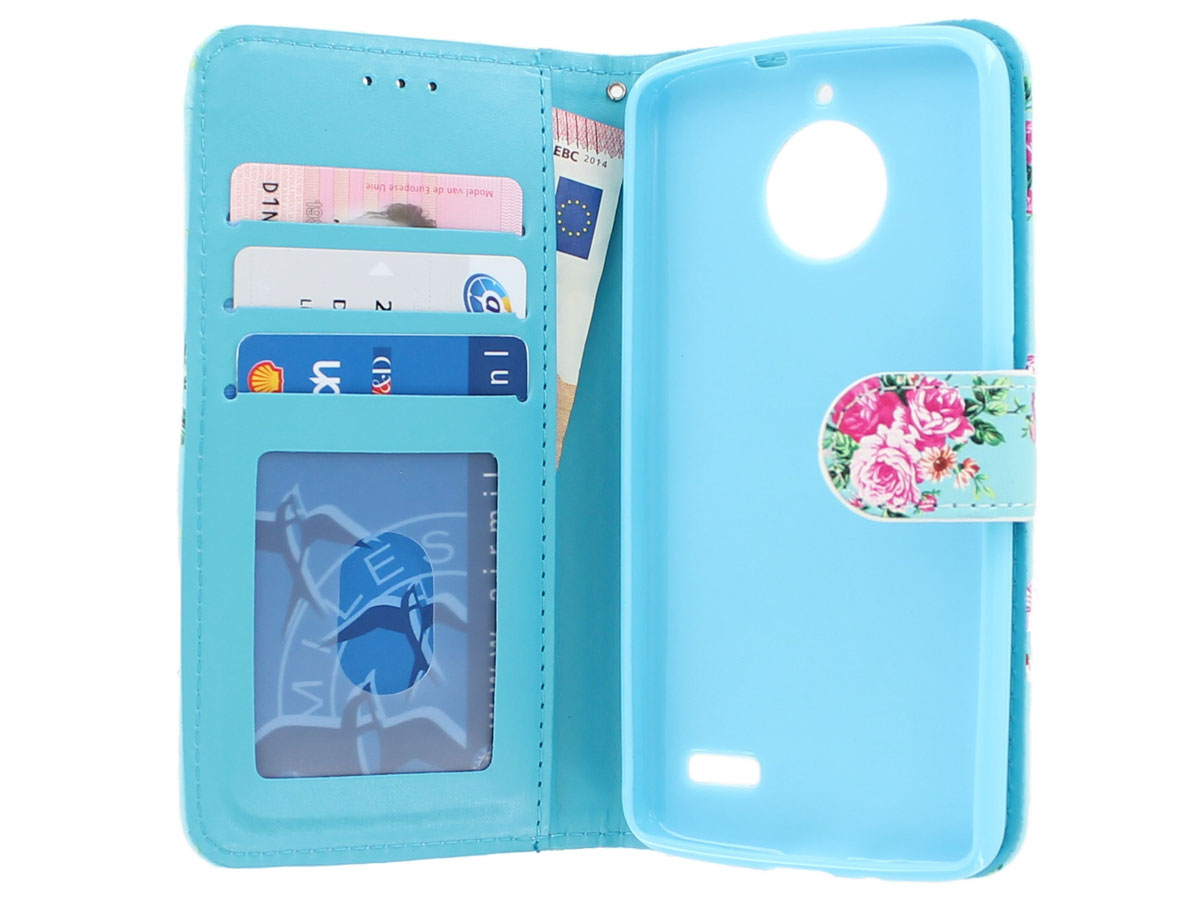Flower Bookcase - Motorola Moto E4 hoesje