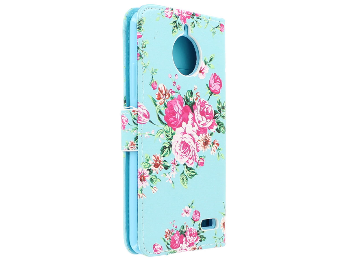 Flower Bookcase - Motorola Moto E4 hoesje