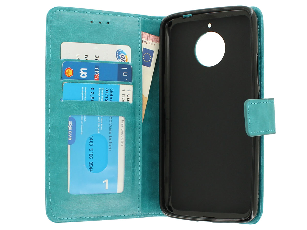 Wallet Bookcase Turquois - Motorola Moto E4 Plus hoesje