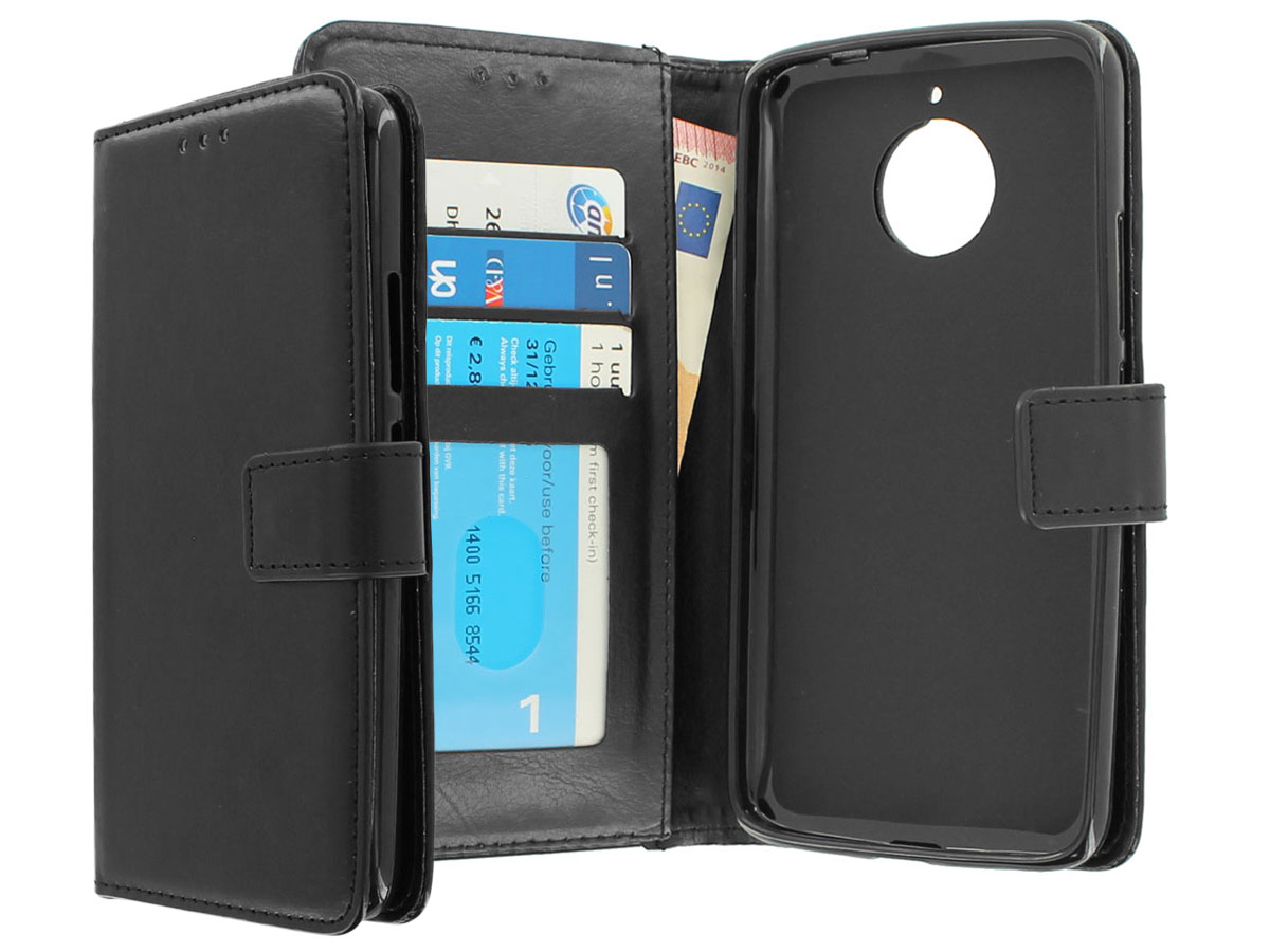 Wallet Bookcase Zwart - Motorola Moto E4 Plus hoesje