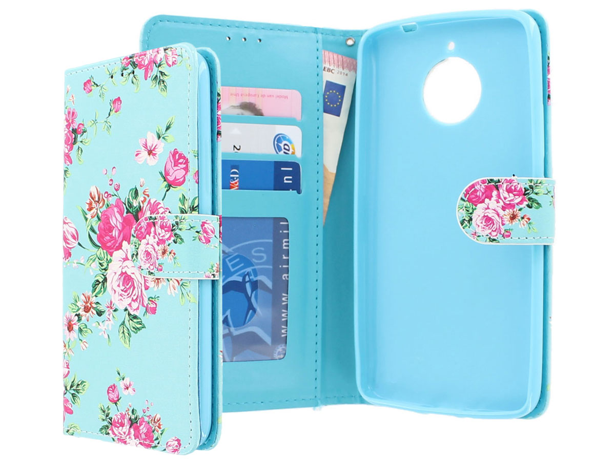 Flower Bookcase - Motorola Moto E4 Plus hoesje