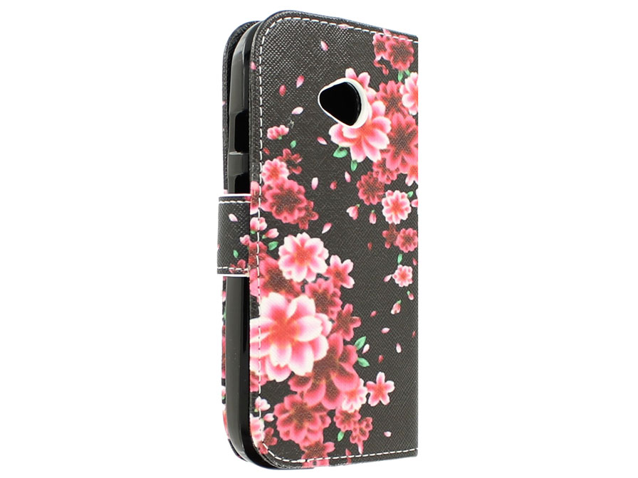 Flower Book Case - Motorola Moto E 2015 Hoesje