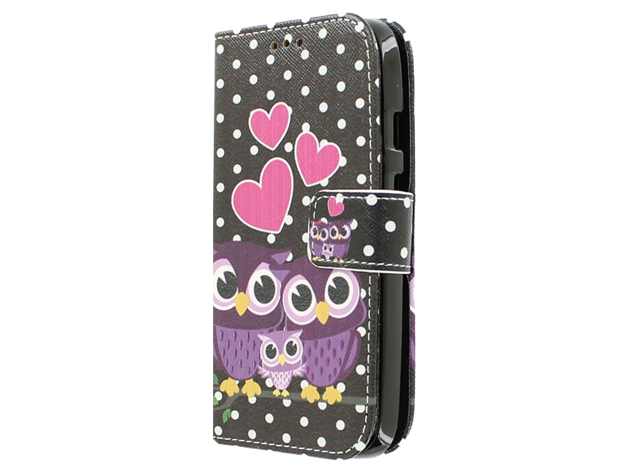 Lovely Owl Book Case - Motorola Moto E 2015 Hoesje