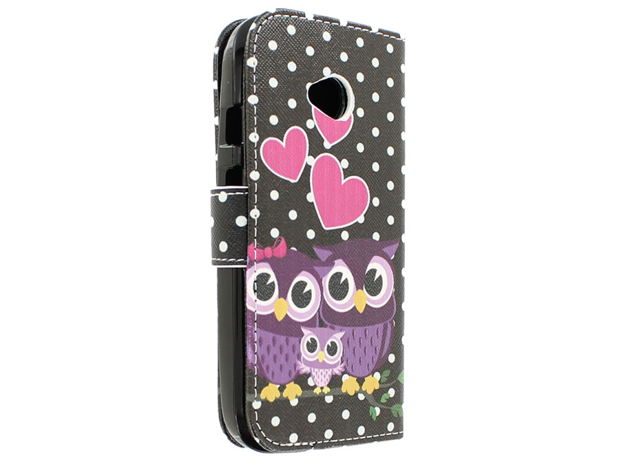 Lovely Owl Book Case - Motorola Moto E 2015 Hoesje