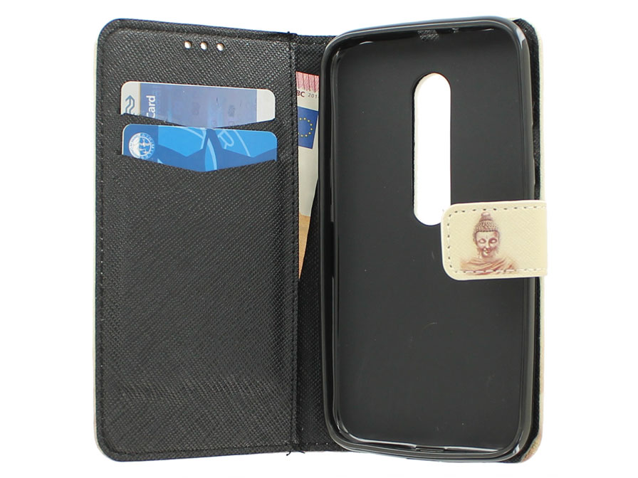 Getand hebben Zilver Boeddha Book Case | Motorola Moto G3 hoesje