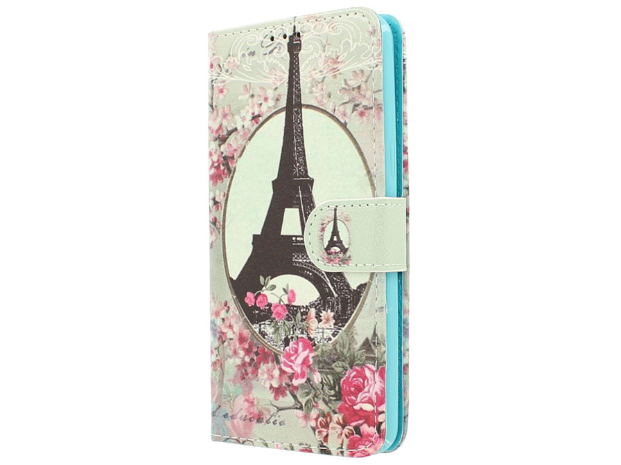 Retro Paris Bookcase - Motorola Moto G4 (Plus) hoesje
