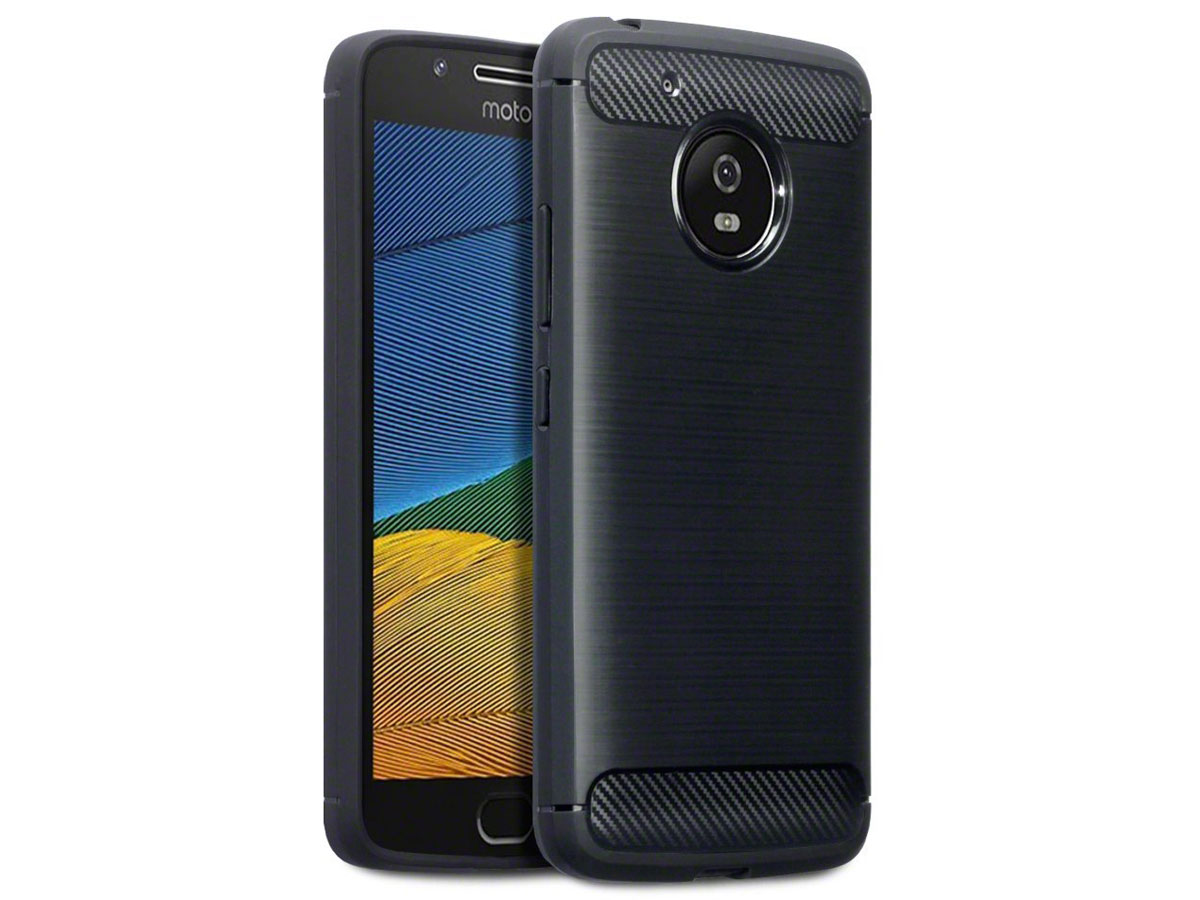 Rugged Carbon TPU Case - Motorola Moto G5 hoesje