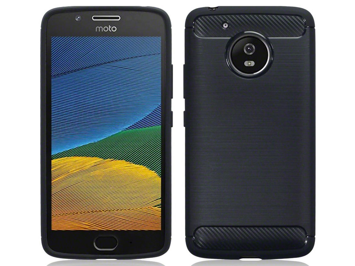 Rugged Carbon TPU Case - Motorola Moto G5 hoesje