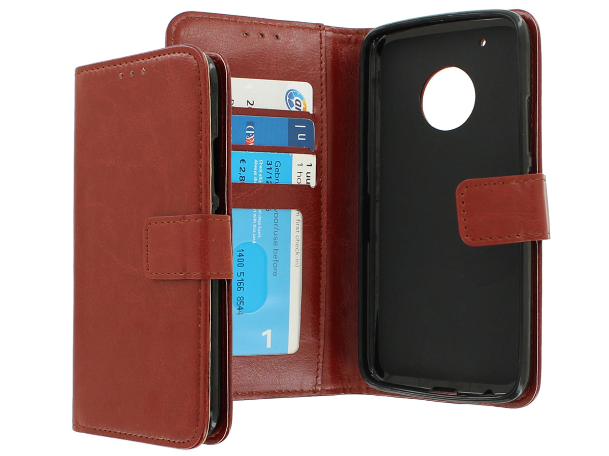 Bookcase Wallet Bruin - Motorola Moto G5 Plus hoesje