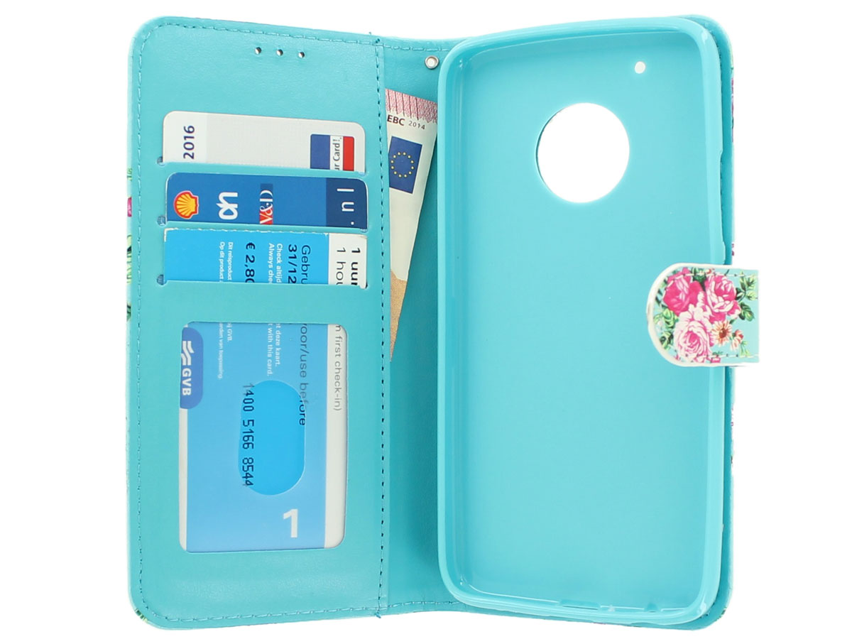 Flower Bookcase Flipcase - Motorola Moto G5 Plus hoesje