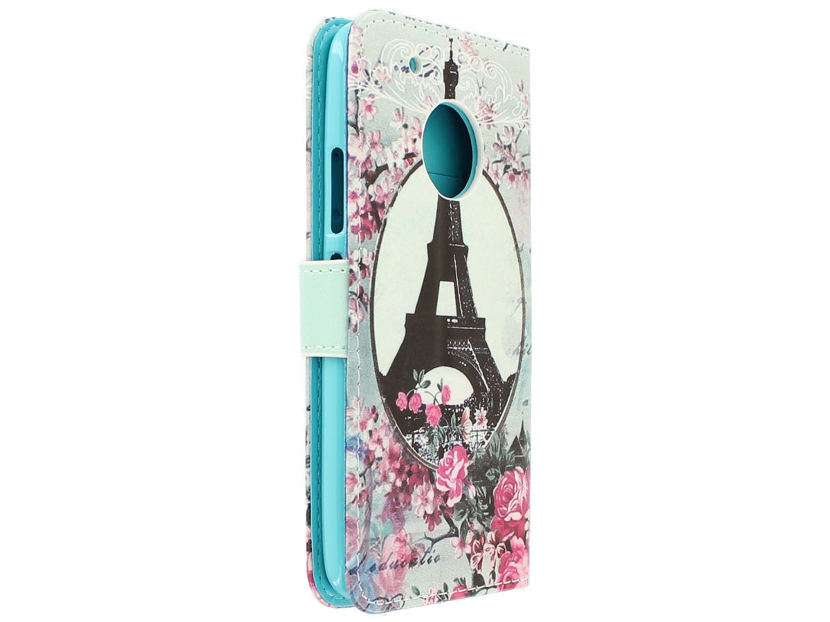 Retro Paris Bookcase - Motorola Moto G5 Plus hoesje