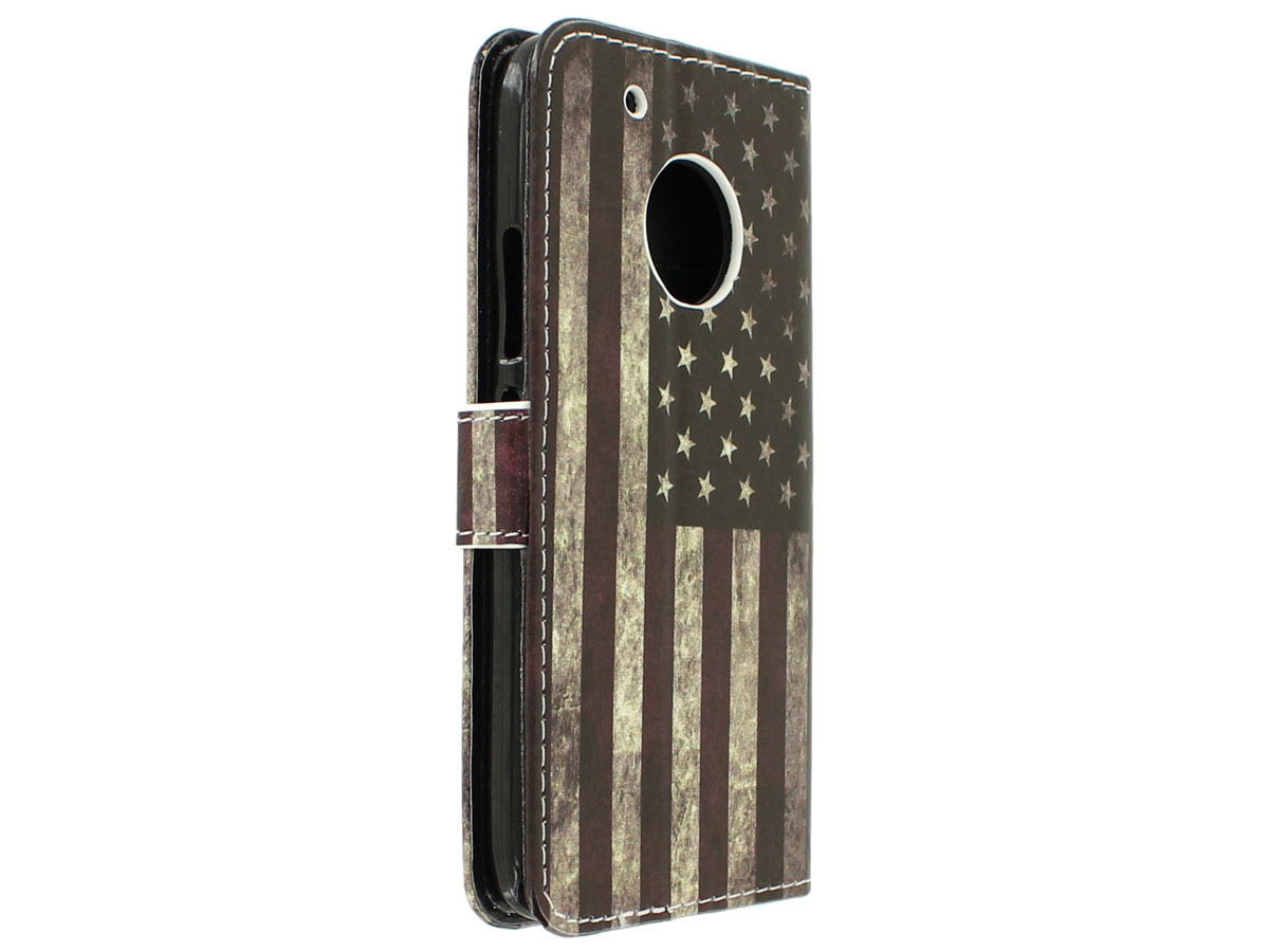 Vintage USA Bookcase - Motorola Moto G5 Plus hoesje