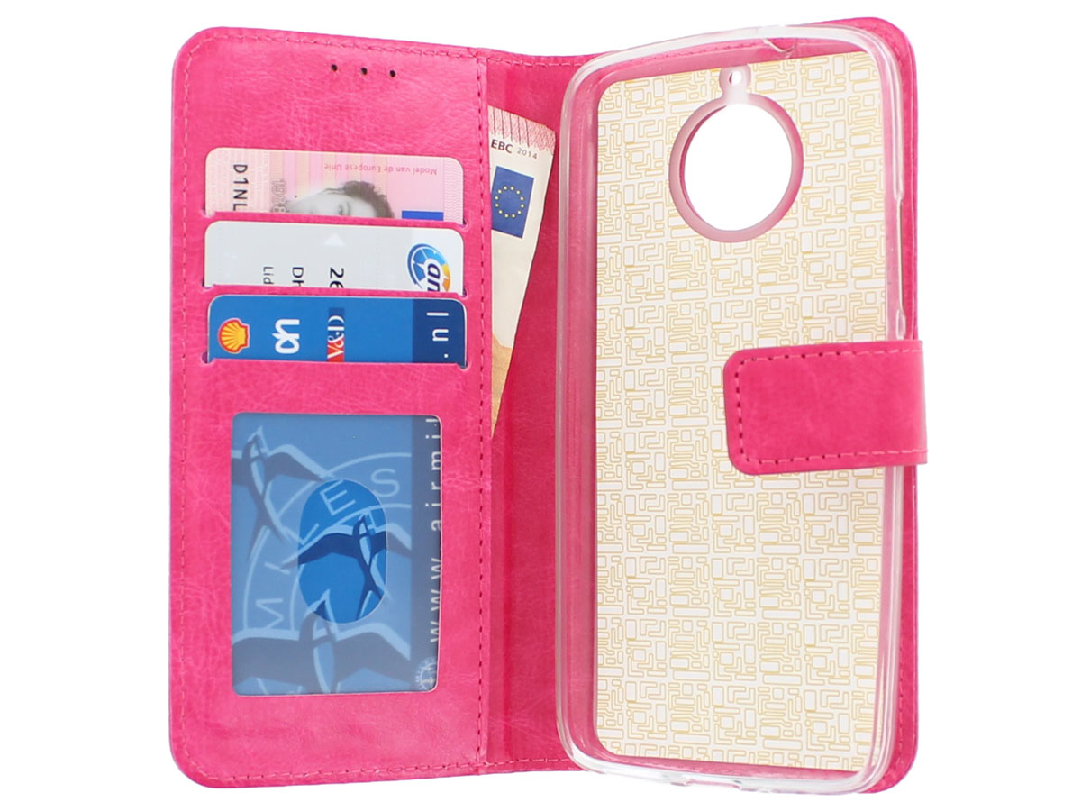 Bookcase Wallet Roze - Motorola Moto G5s hoesje