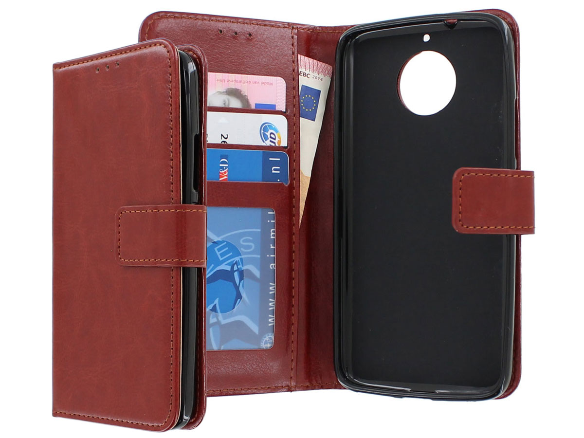 Bookcase Wallet Bruin - Motorola Moto G5s Plus hoesje