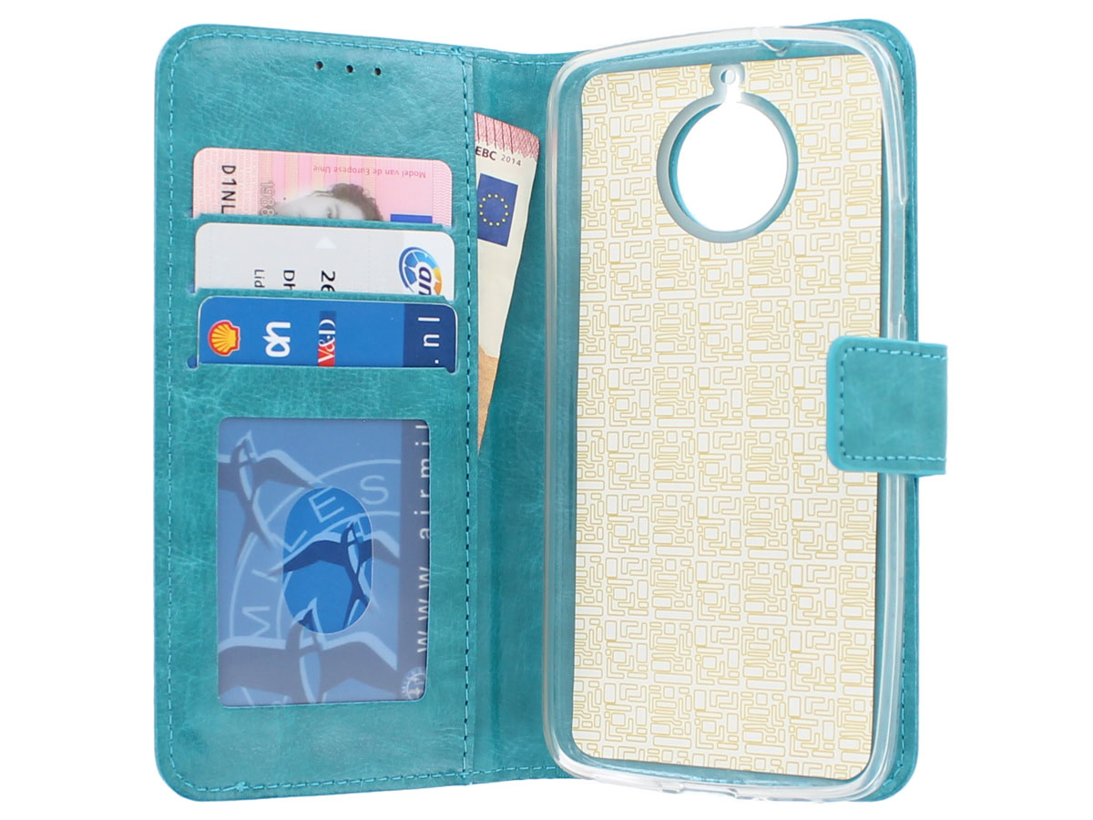 Bookcase Turquoise - Motorola Moto G5s Plus hoesje