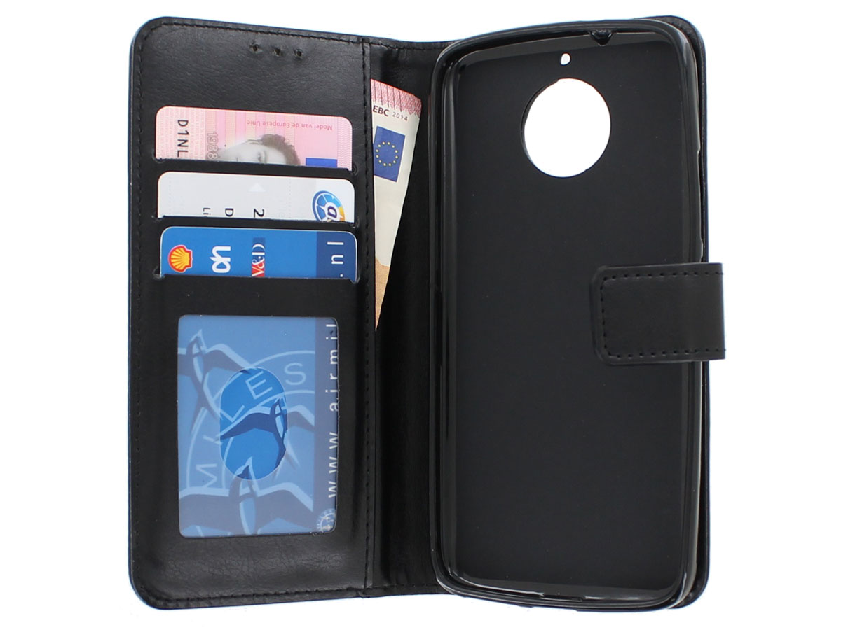 Bookcase Wallet Zwart - Motorola Moto G5s Plus hoesje