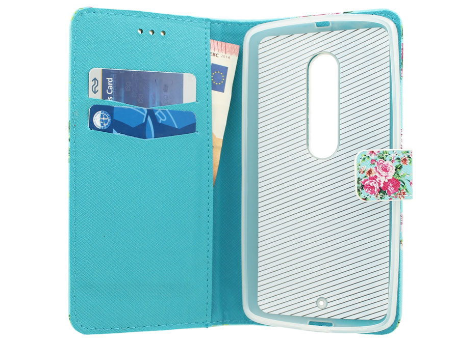 Motorola Moto X Play Hoesje - Flower Book Case