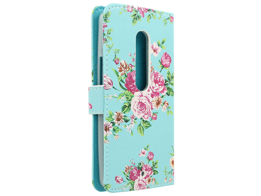Motorola Moto X Play Hoesje - Flower Book Case