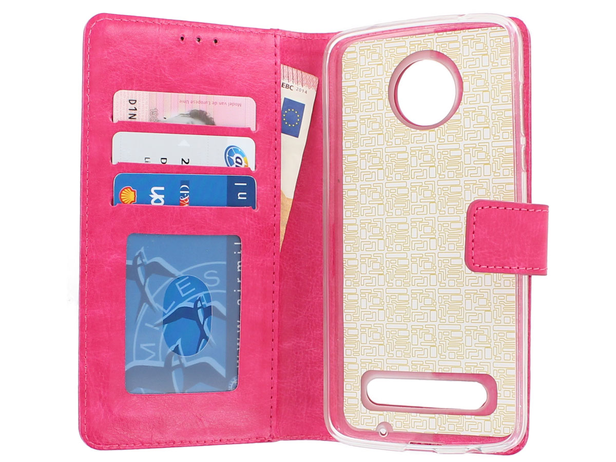 Bookcase Roze - Motorola Moto Z2 Play hoesje
