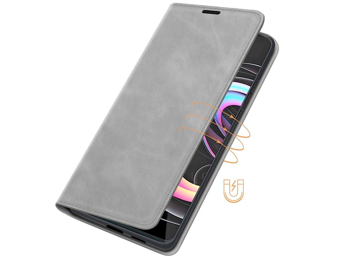 Just in Case Slim Wallet Case Grijs - Motorola Edge 20 Lite hoesje