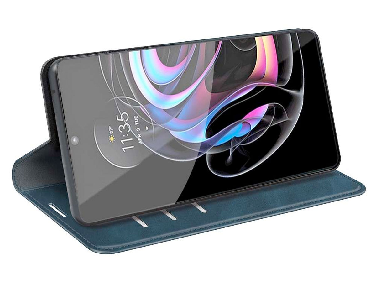 Just in Case Slim Wallet Case Blauw - Motorola Edge 20 Pro hoesje