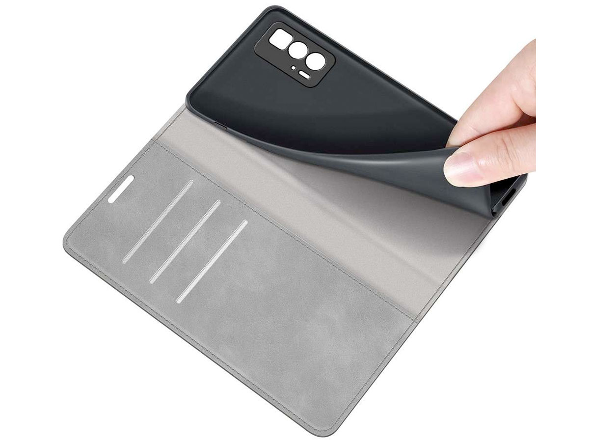 Just in Case Slim Wallet Case Grijs - Motorola Edge 20 Pro hoesje