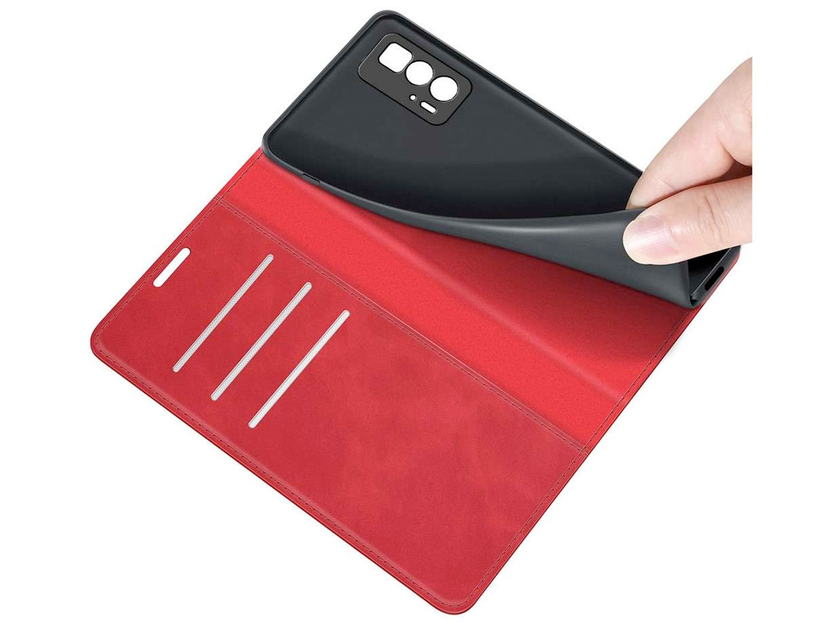 Just in Case Slim Wallet Case Rood - Motorola Edge 20 Pro hoesje