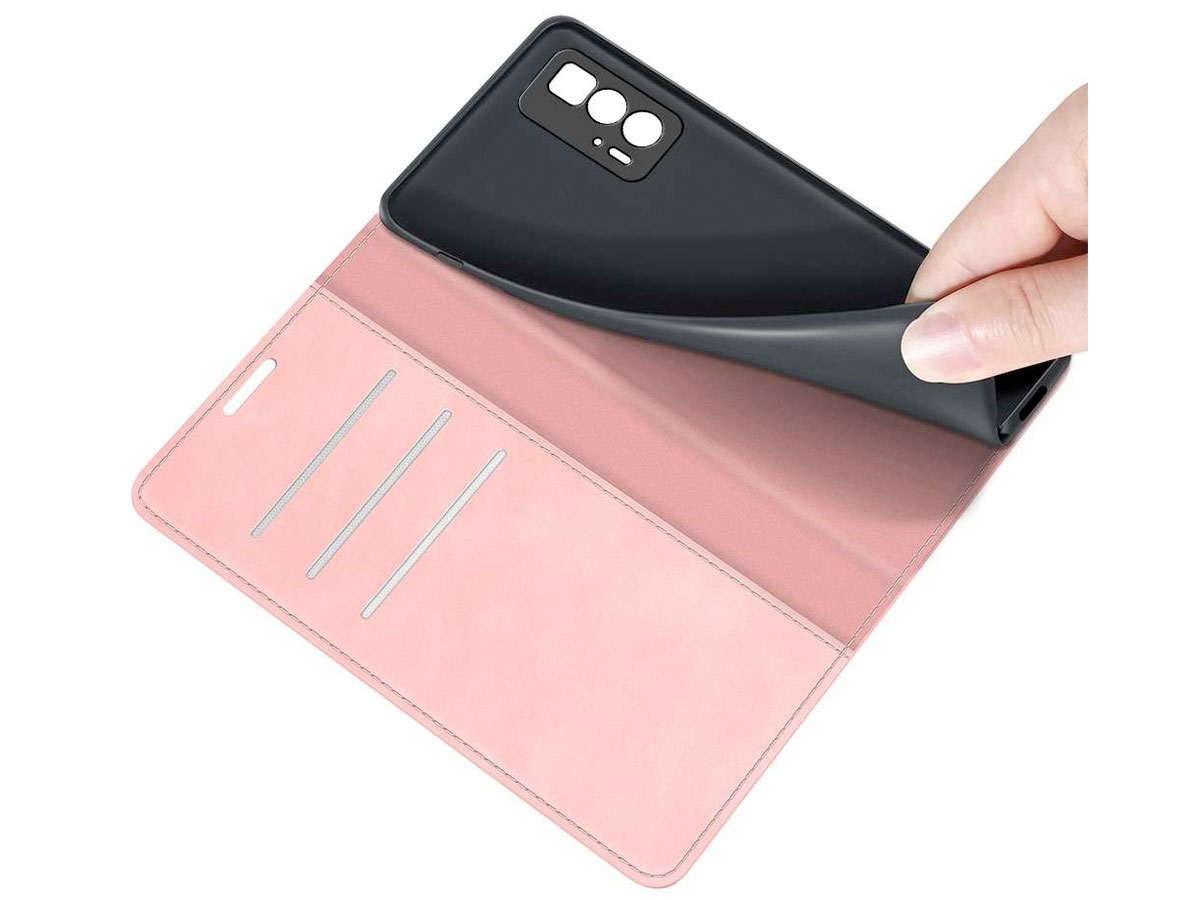 Just in Case Slim Wallet Case Roze - Motorola Edge 20 Pro hoesje