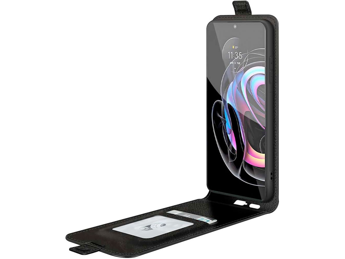 Just in Case Flip Case Zwart - Motorola Edge 20 Pro hoesje