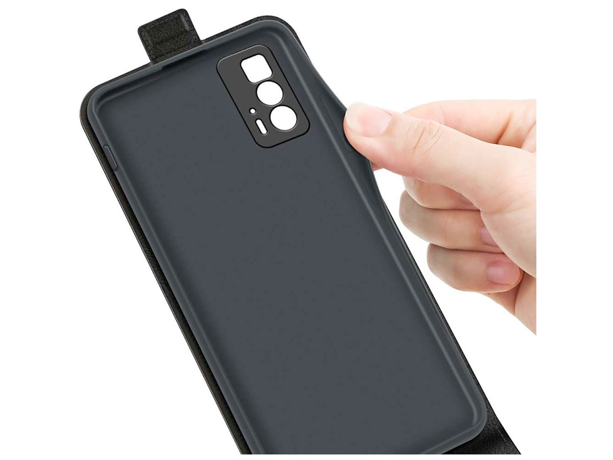 Just in Case Flip Case Zwart - Motorola Edge 20 Pro hoesje