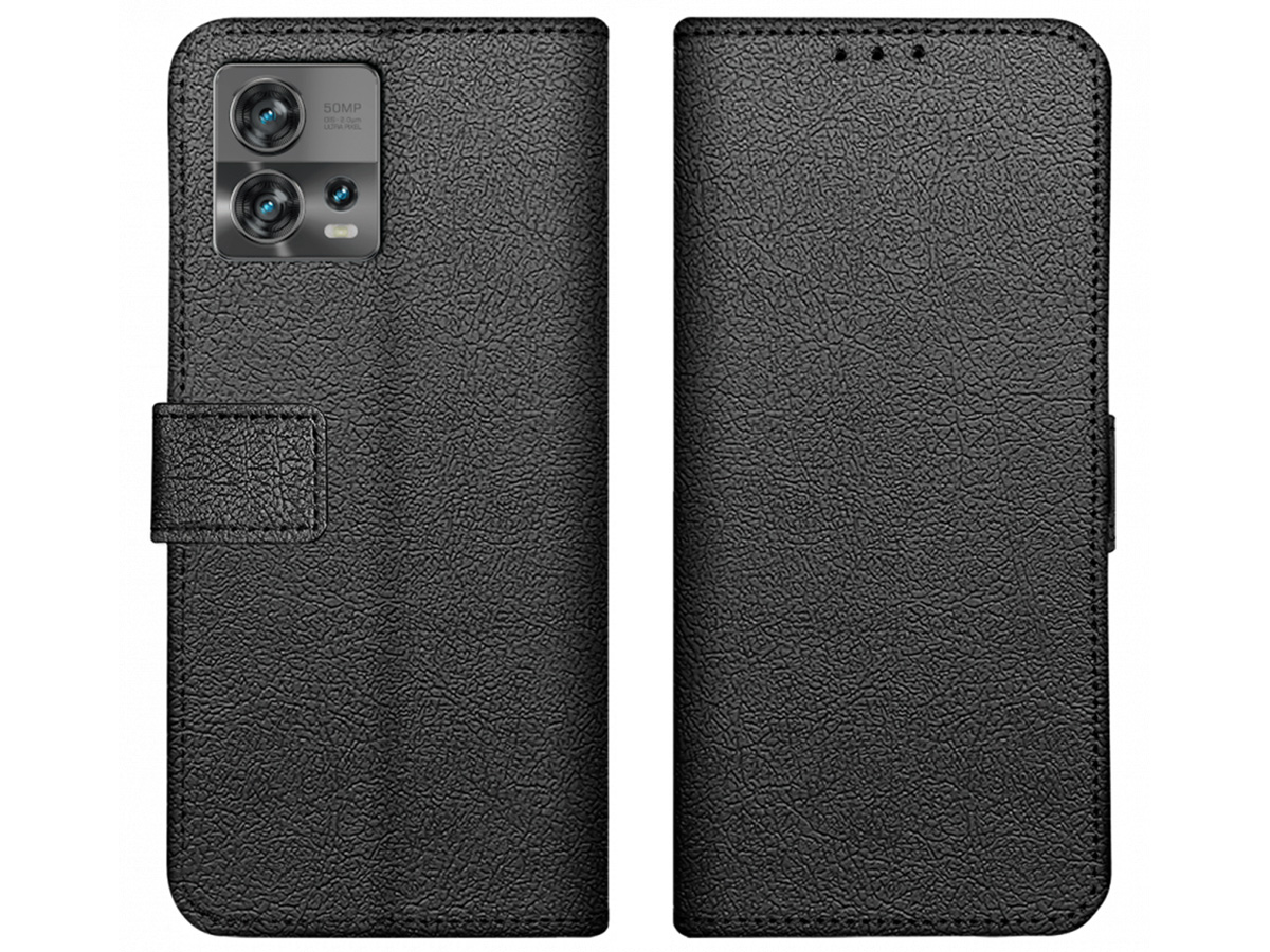 Just in Case Card Wallet Case Zwart - Motorola Edge 30 Fusion hoesje