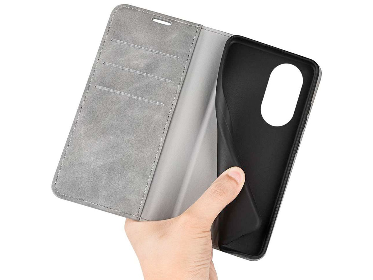Just in Case Slim Wallet Case Grijs - Motorola Edge 30 Pro hoesje