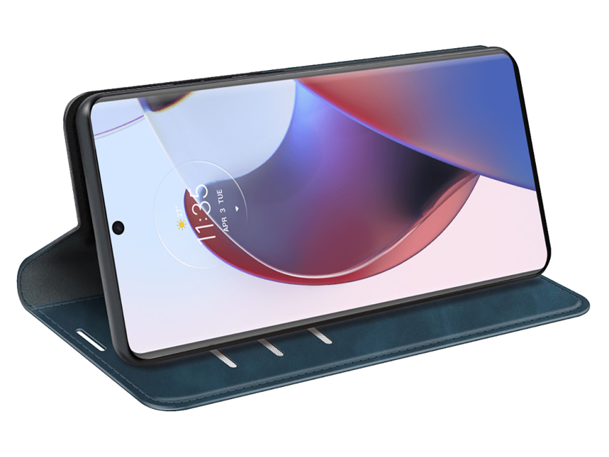 Just in Case Slim Wallet Case Blauw - Motorola Edge 30 Ultra hoesje