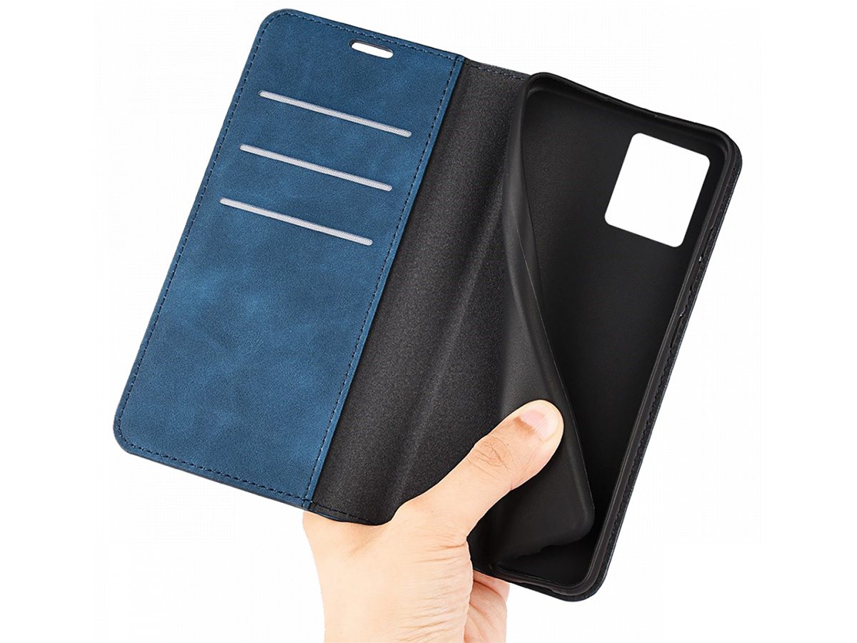 Just in Case Slim Wallet Case Blauw - Motorola Edge 30 Ultra hoesje