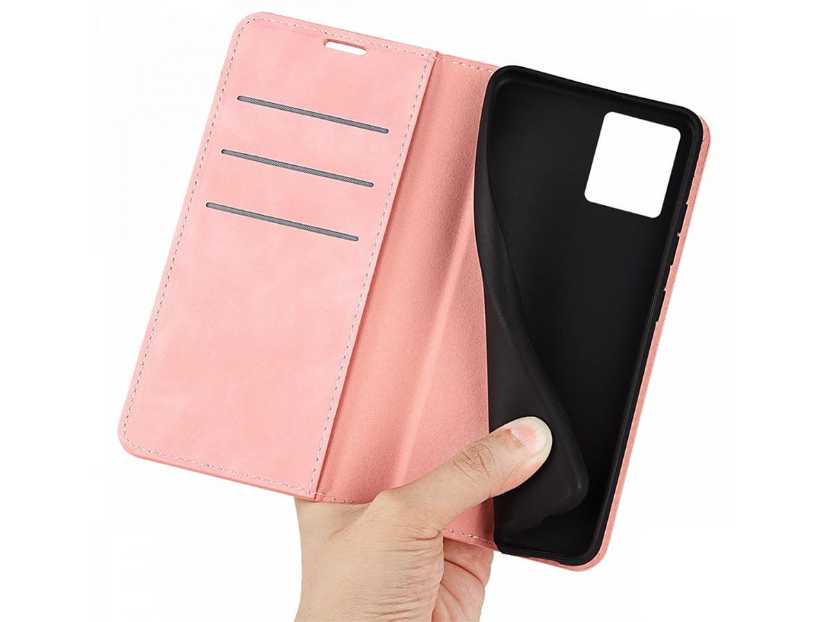 Just in Case Slim Wallet Case Roze - Motorola Edge 30 Ultra hoesje