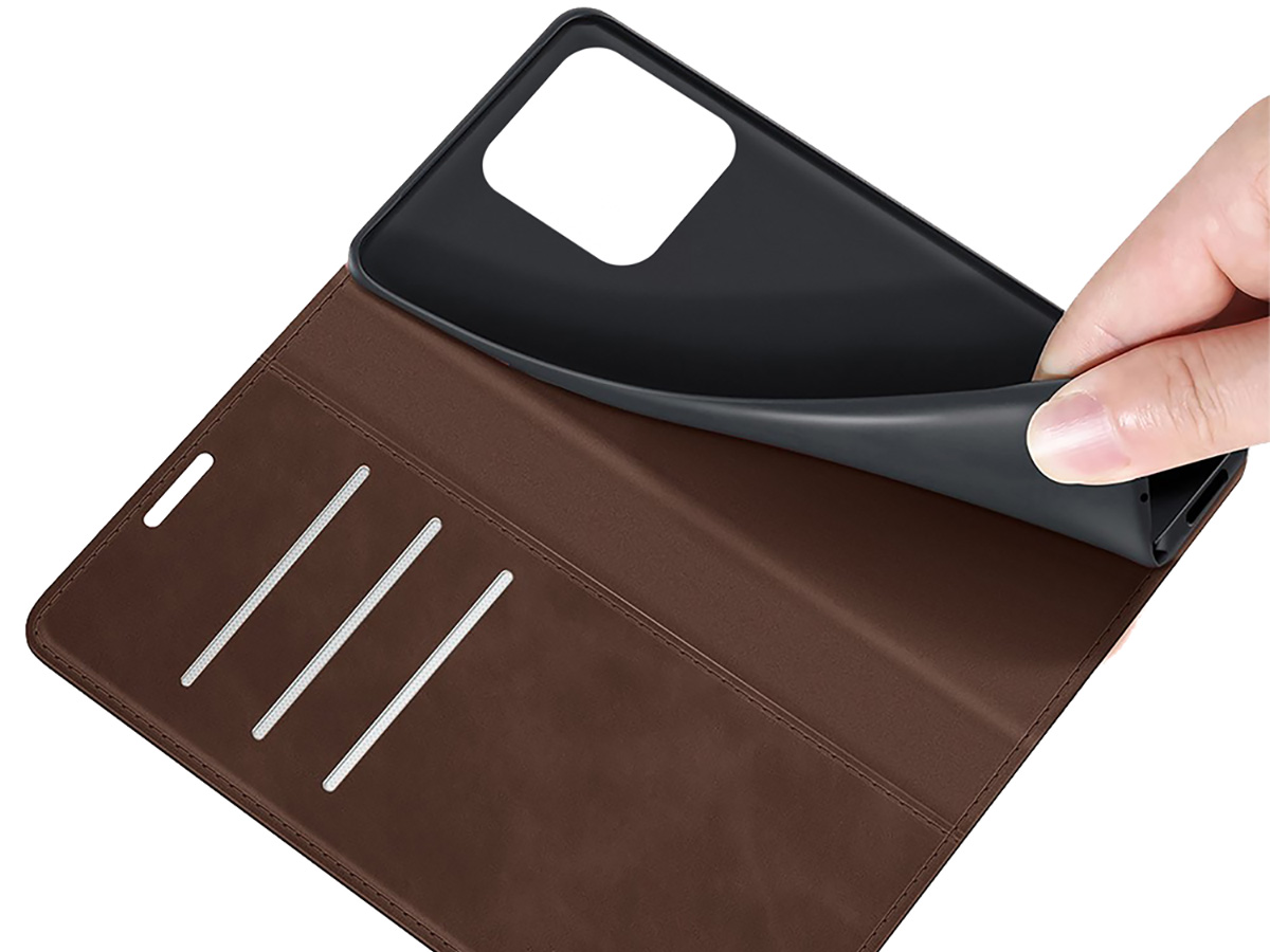 Just in Case Slim Wallet Case Bruin - Motorola Edge 40 Pro hoesje
