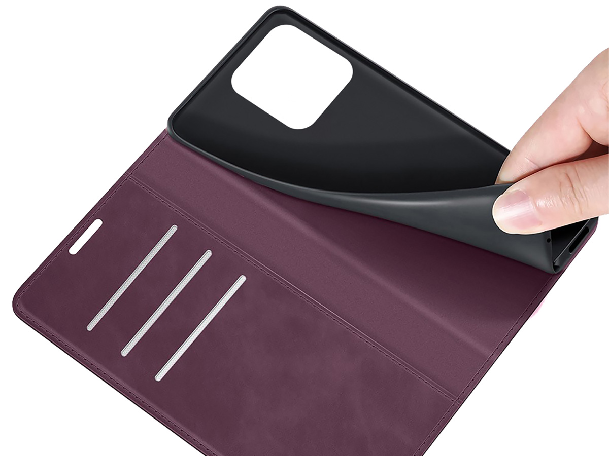 Just in Case Slim Wallet Case Paars - Motorola Edge 40 Pro hoesje